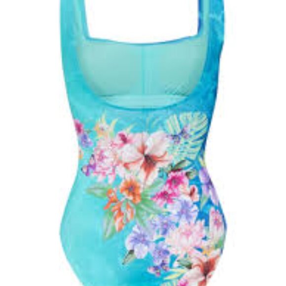NWT  Johnny Was PLUS Water Tropic Square Neck One Piece Swimsuit - 1X 2X 3X 2XL - Picture 4 of 5